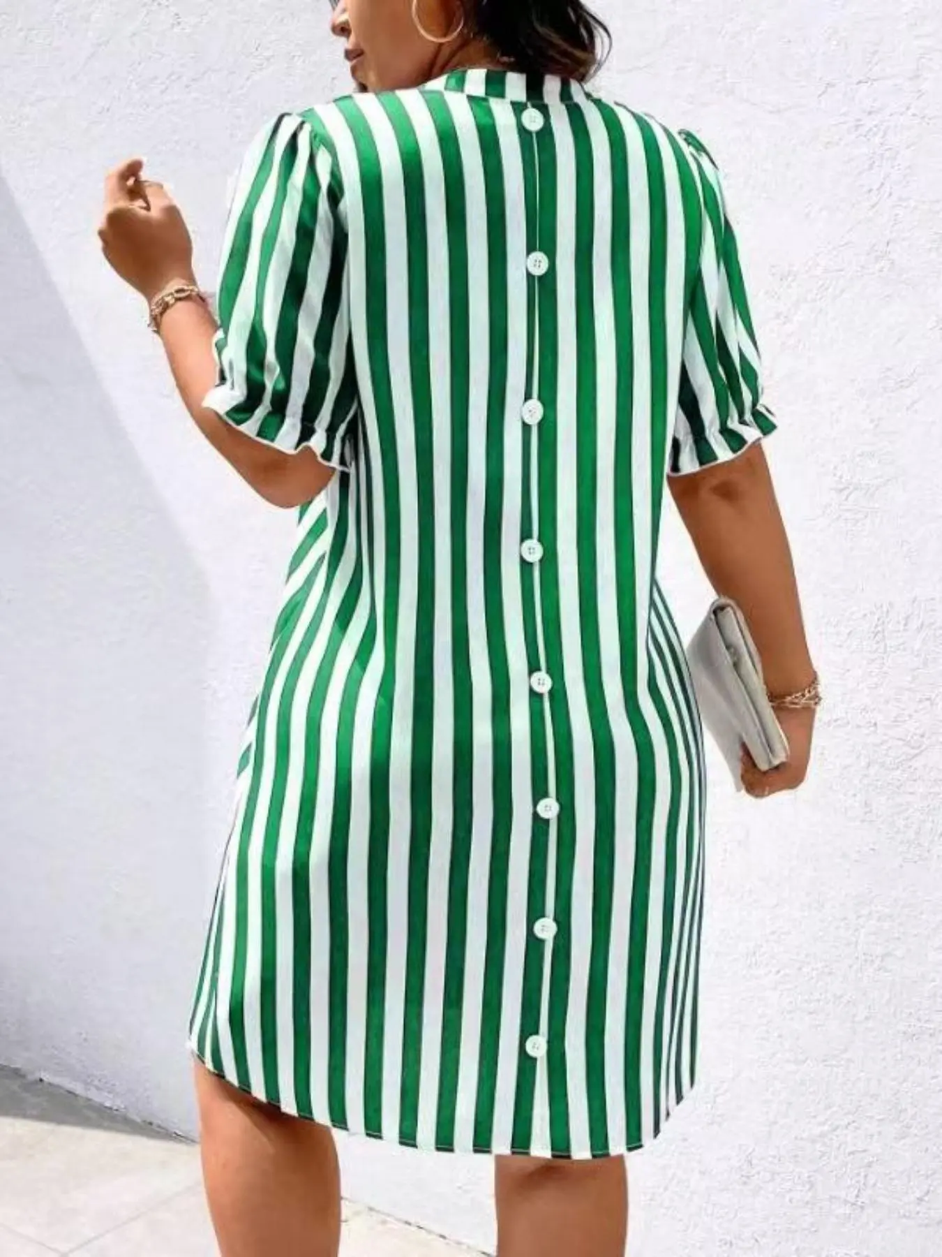 Plus Size Striped Print Button Up Shirt Dress, Casual Short Sleeve Collared Dress for Summer, Women's Clothes for Daily Wear, Casual Dresses - TikTok Shop Plus Size Striped Print Button Up Shirt Dress, Casual Short Sleeve Collared Dress for Summer, Women's Clothes for Daily Wear, Casual Dresses - TikTok Shop