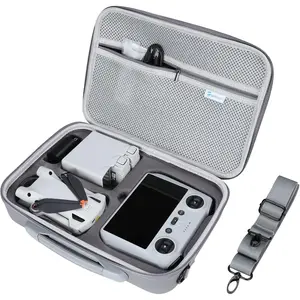 Mini 3 Pro Case, PU Leather Hard Carrying Case Compatible with DJI Mini 3 Pro Drone and Accessories