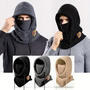 80% Textile Windproof Unisex Knitted Winter Balaclava Hooded Scarf with Integrated Hood for Outdoor, Cycling, Skiing-1 Pack