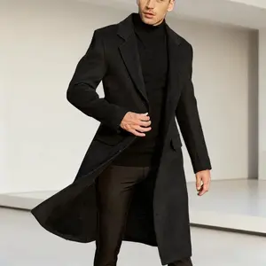 British Style Men's Long Woolen Windbreaker Coat - 5 Colors