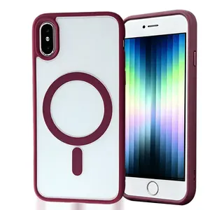 Luxury transparent Backboard magnetic shock resistant wireless charging phone protective case for iPhone X XS XR XS Max