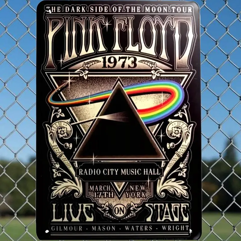 Vintage Floyd Metal Sign, Retro Rock Band Decor, Iron Material Wall Art Sign for Music Hall & Stage Enthusiasts, Home Decor for Living Room Bedroom
