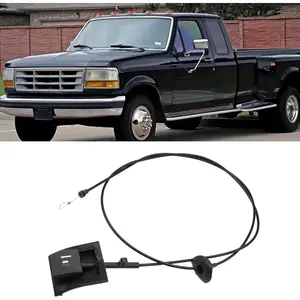 Compatible with 1992-1997 Ford Bronco F150 F250 F350 Hood Release Cable & Pull Handle Replaces 912-042 F2TZ16916A Hood Latch Release Handle and Cable Assembly