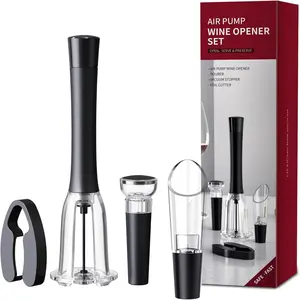 Set, Air Pressure Pump Bottle Opener with Foil, Aerator Pourer, Vacuum Stopper(4PCS), Simple Cork Remover, Efficient Corkscrew Bottle Opener, Great for Wine Lovers