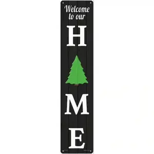 Home Christmas Tree Novelty Metal Street Sign