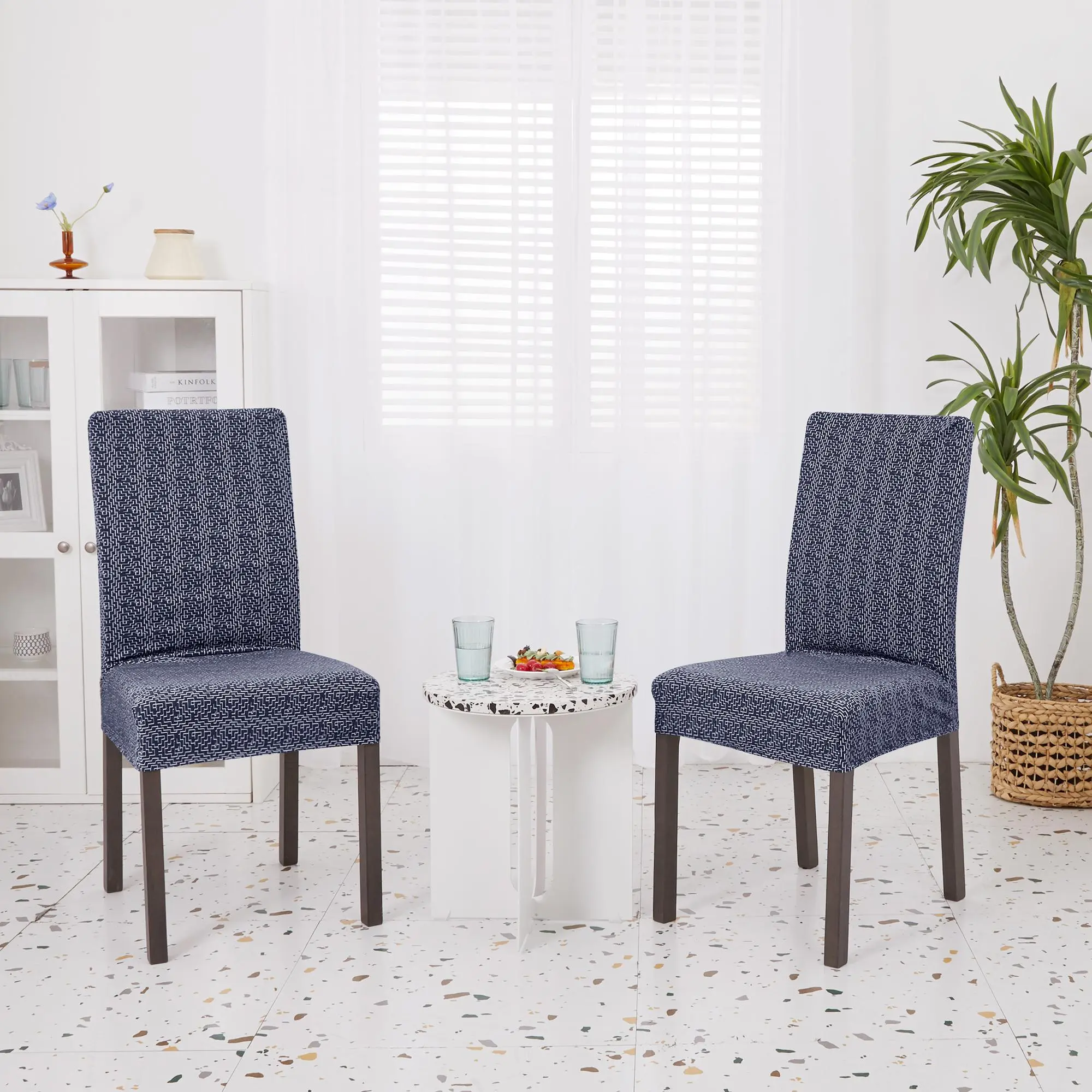 Deconovo Stretch Chair Slipcover - Knitted Fabric, Solid Color, Easy-Fit Elastic Chair Cover, Stretch Chair Slipcovers