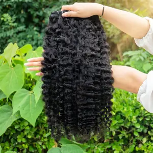 Burmese Curly Hair Bundles Quick Weave Extensions Human Hair Weave Bundles For Black Women Deep Wave Natural Stylish Look