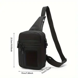 Crossbody Sling Bag - Durable Black Chest Pack with Multiple Compartments, Adjustable Sling & Ergonomic Design for Hunting, Fishing, Outdoor Activities