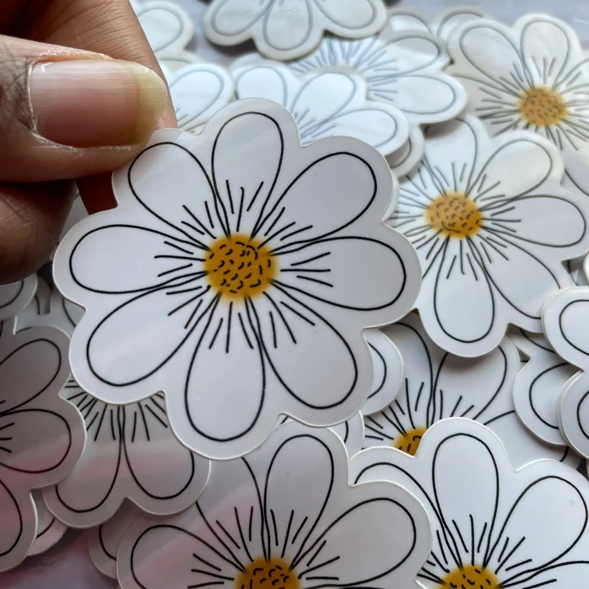 Daisy Flower Vinyl Sticker, Floral Stickers, Vinyl Stickers