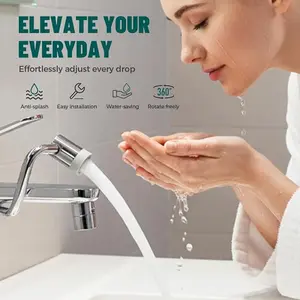 1440° Rotating Faucet Aerator Universal Splash Filter Faucet 1080 Degree Big Angle Swivel Faucet Extender Aerator Kitchen Tap Extend Bathroom Sink Gargle Face Wash Faucets Bubbler (Dual Mode)