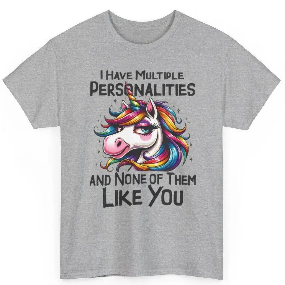 I Have Multiple Personalities Sarcasm Graphic Heavy Cotton Tee Men T-Shirt Women Tshirt-92893237