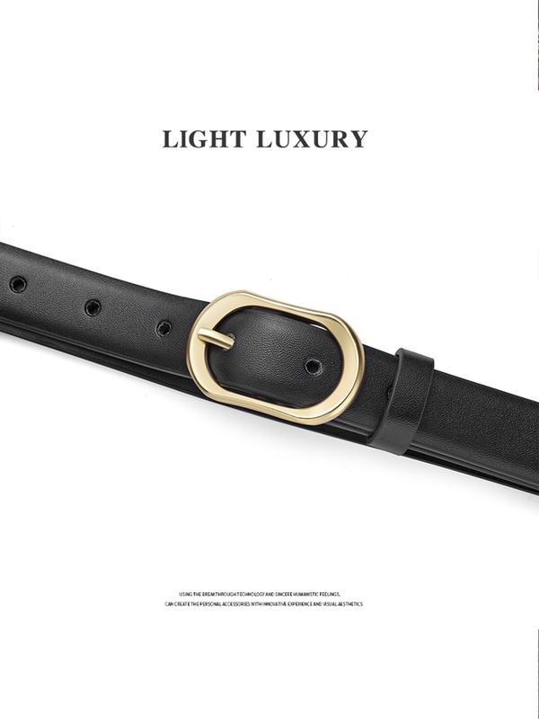 Women's Solid Color PU Buckle Belt, Fashion Belt for Party, Daily Clothing Decor, Trendy All-match & Exquisite Belt for Birthday Gift