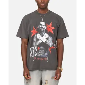 Culture Kings X WWE CM Punk Heavyweight T-Shirt Black Wash