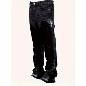 Men's Slim-fit Matching Denim Flared Leg Pants