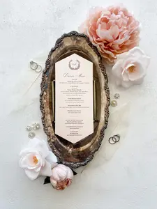 Hexagon Diamond Wedding Menu | Style 124