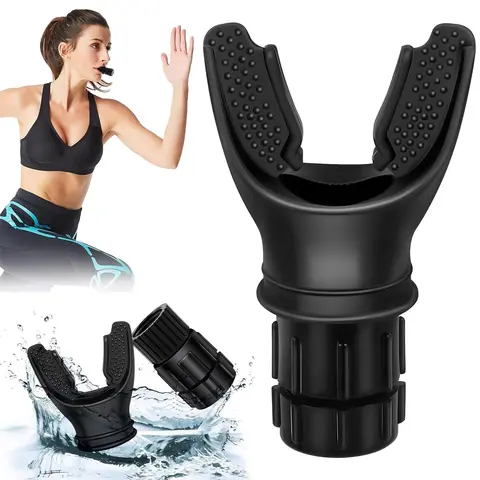 Unisex Upgraded Portable Breathing Trainer - Adjustable Resistance, Durable ABS Handle, Flexible Silicone Mouthpiece, Compact Size for Gymnastics & Running Athletes, Outdoor Activities, Strengthen Muscles, Practice Stress Management