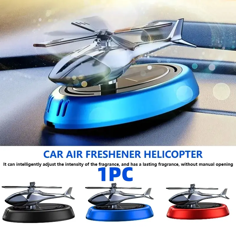 Solar-Powered Rotating Helicopter Fragrance Diffuser - Reusable Alloy Cars Accessories, Eco-Friendly Liquid Air Purifier, Even Fragrance Dispersion, Whimsical Look Car Interior Decor
