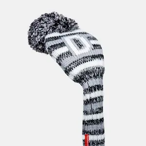 Grey Stripe Knit Head Cover for Women - Fashion Hair Accessory