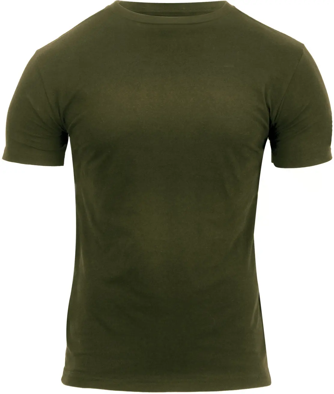 Male Olive Drab Gym T Shirts - Athletic Fitted Poly/Cotton Tactical Tee with Optimized Chest & Armholes, Super Soft, Comfortable, Tagless for Everyday Fashion