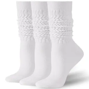  6 Pairs knee-high of Soft & Cozy Solid Slouch Socks for Women - Simple, Casual, All-Match Stockings & Hosiery for Everyday Wear