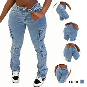 High Waist Cargo Jeans for Women Butt Lifting Streetwear TikTok Viral Pants