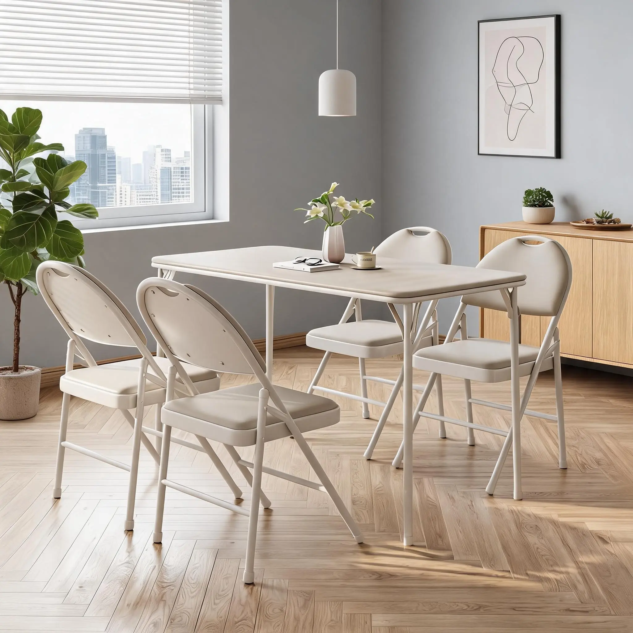 【Fall Sale】Garvee Sturdy And Portable Rectangle Folding Table With Collapsible Metal Legs, Anti‑Slip Feet, Scuff And Mark Resistant Surface, No Assembly Required, Practical Furniture For Indoor Outdoor Dining, Office And Game Room  SohoChic