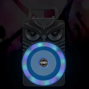 Compact Rechargeable Portable Wireless Loudspeaker - 1200mAh Bluetooth Audio Device with USB Cable, TF Card Support, Karaoke Handheld Amplifier, RGB Rainbow Light, FM Radio, AUX Input, Stereo Subwoofer for Outdoor Indoor Use