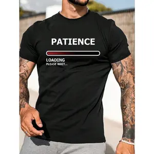 Men's Casual Letter Print Round Neck Short Sleeve T-Shirt