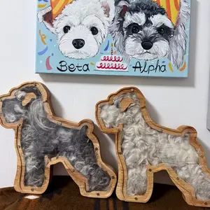 Schnauzer Hair Keepsake Photo Frame | Pet Memorial Display Stand with Custom Photo Storage