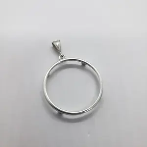 925 Sterling Silver Mexican 1 Peso Bezel 34 mm Coins Prong Back Square Edge