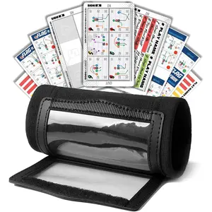 1NMORE 5v5, 7v7 Football Wristbands with Playbook System, Quarterback Wrist Coach for Youth, Flag Football Wrist Bands with Plays Stickers & PVC Cards