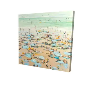 212 MAIN 24x24 in. Contemporary Coastal Hanging Wall Art - High-Def Print, Vibrant Beach Landscape Photo, Artistic Decor for Beach-Themed Bedrooms, Home Decoration