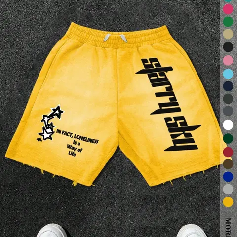 Men's Drawstring Letter Print Shorts, Loose Casual Summer Wear, Comfortable Fashion Design, Perfect Daily Use Choice