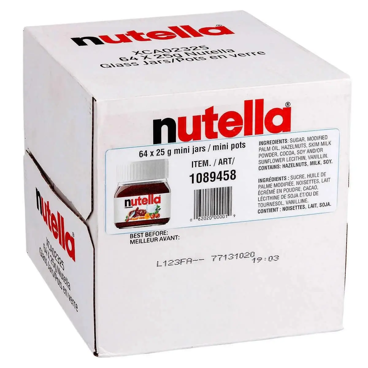 Nutella Hazelnut & Cocoa Spread, Glass Jar (0.88 oz) - 64 per Case, Pantry Preserve Spread