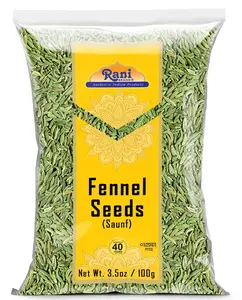 Rani Fennel Seeds (Saunf Sabut) Whole Spice 3.5oz (100g) All Natural ~ Gluten Friendly | NON-GMO | Kosher | Vegan | Indian Origin