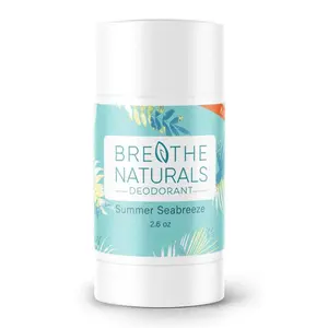 Breathe Naturals Deodorant - Summer Seabreeze - Gentle On Sensitive Skin - All Day Freshness - Aluminum Free & Vegan