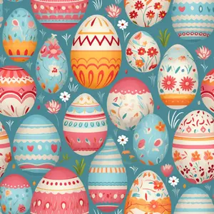 Easter Eggs Pattern 4 Quilting Cotton Fabric