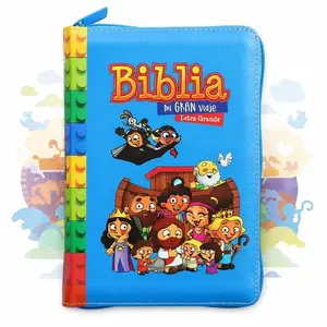 Bible in Spanish for Children Growing Everyday Reina Valera 1960 Compact with Zipper imitation Leather Blue