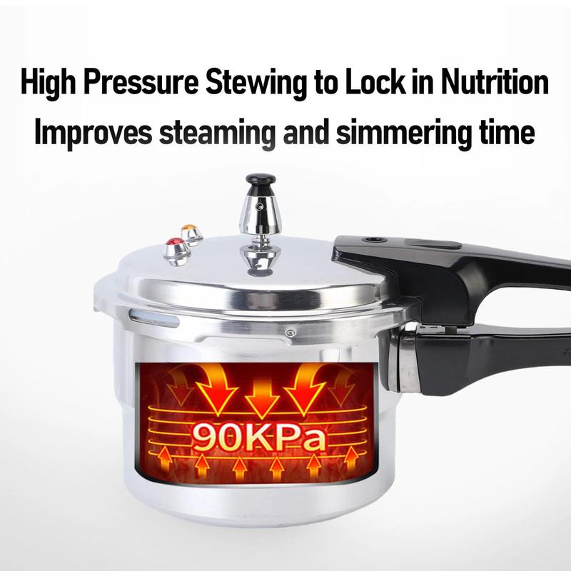 Pressure Cooker With Steam Rack for Kitchen 3L Explosion Proof Aluminium Alloy Safety Stovetop Fast Cooking Canning Cooker Pot