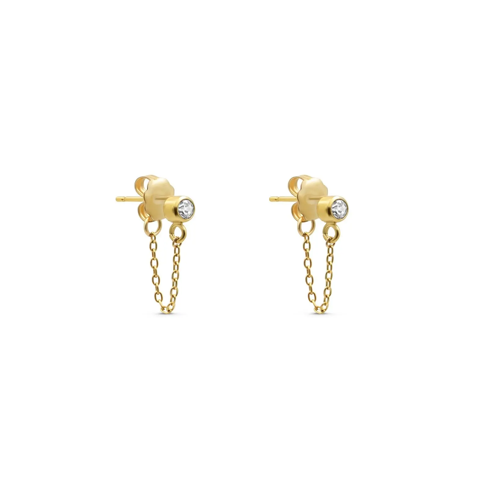 Stud Earring With Chain in 14K Gold Filled