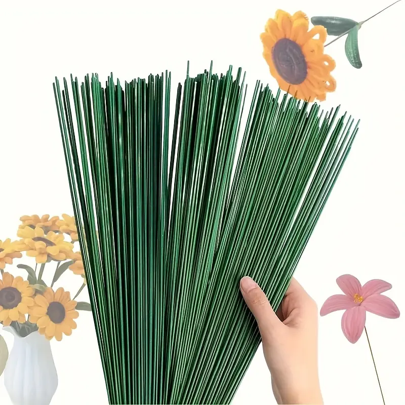 100 Pieces Simulation Floral Plant Stem Iron Wire DIY Material Accessories, Handmade Craft Supplies, Universal Wall Mountable, Artificial Flower Arrangements, Decorative Stems, Diy Floral Decoration