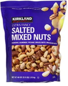 Kirkland Signature Extra Fancy Salted Mixed Nuts 40 Ounce Almonds Brazil Nuts Cashews Macadamia Pecans United States