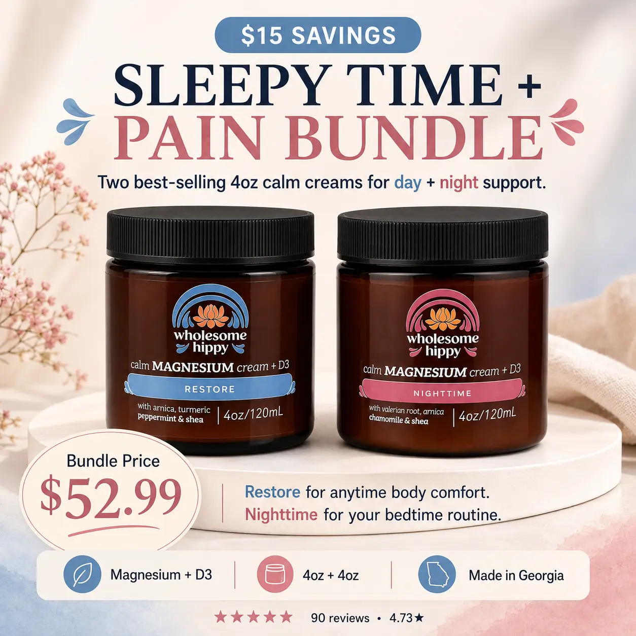 Nighttime + Restore Calm Cream Bundle