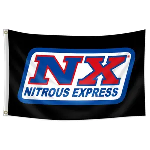 1 count Nitrous Express Flag Banner, NX-Racing Flag Banner, Single-sided Printing Backdrop for Indoor, Outdoor, House, Yard, Garage, Decor
