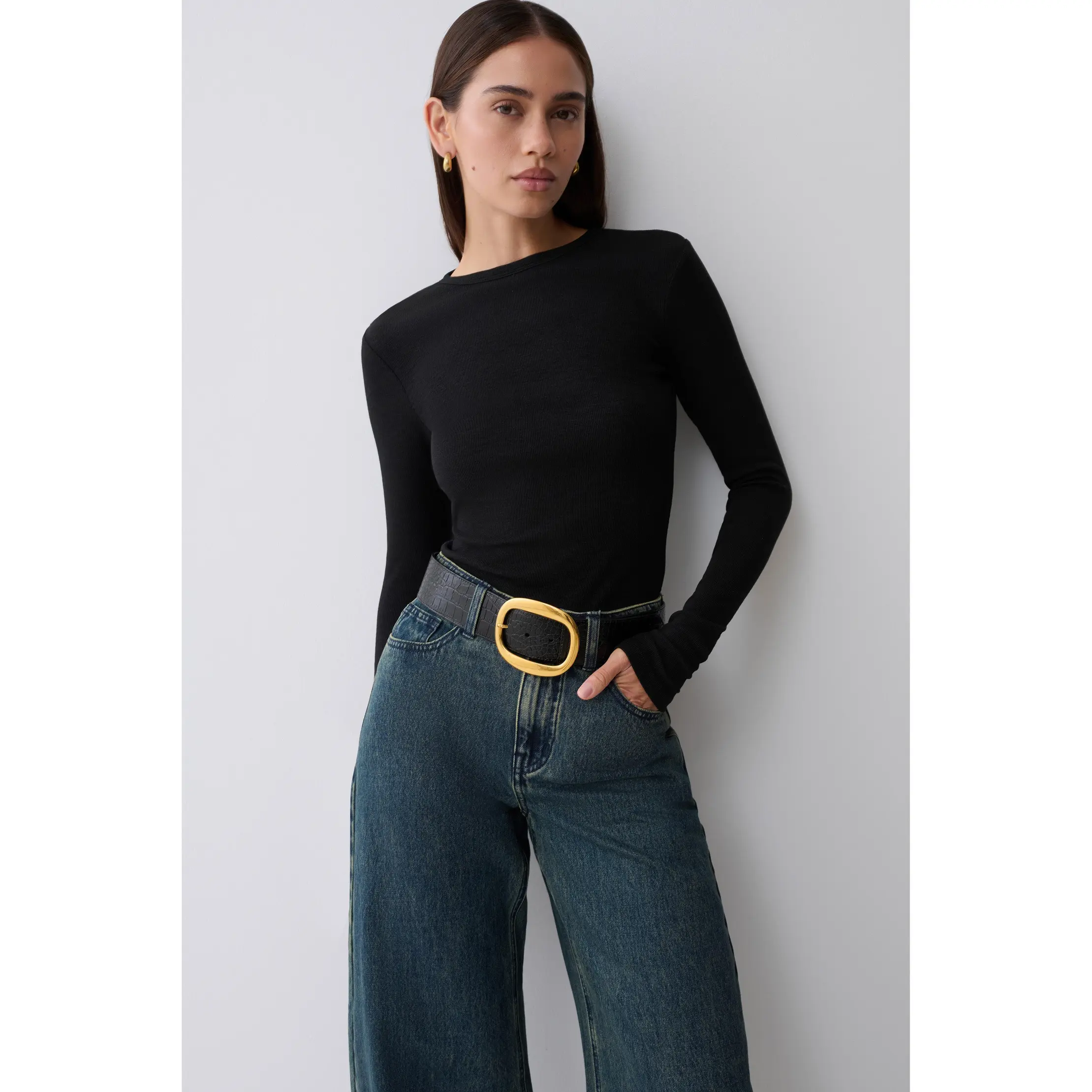 Leny Long Sleeve Top - Black