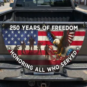 USA 250th Anniversary Semicircular Flag – Honoring Veterans Eagle American Flag Decor for Porch, Balcony, and Independence Day Display