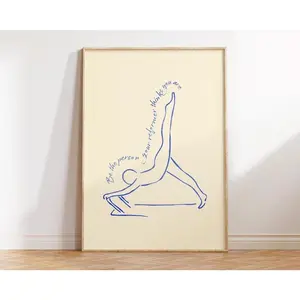 Pilates Wall Art, Pilates Studio Decor, Cute Pilates Lover Gift, UNFRAMED
