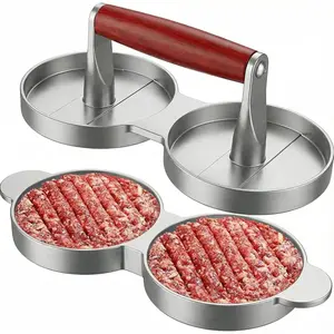 Burger Press, Aluminum Hamburger Press Patty Maker， Non-Stick Burger Press Patty Maker, Burger Patties Mold for Barbecue Picnic Camping Grill Griddle Meat, Cooking, Kitchen, Kitchenware
