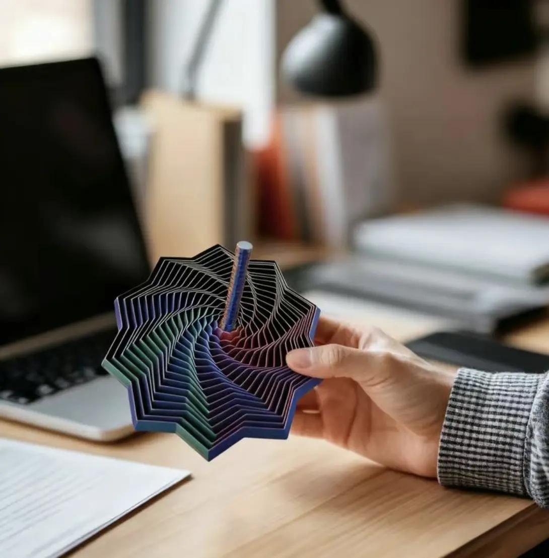 Colorful Geometric Vortex 3D Printed Toy: Multi-layered Star-shaped ...