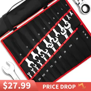 【GARVEE】Ratcheting Wrench Set 20 PCS SAE 1/4"-3/4", Metric 6-19mm, Flex Head 72-Tooth, Chrome Vanadium Steel, Includes Storage Bag Hand Tools